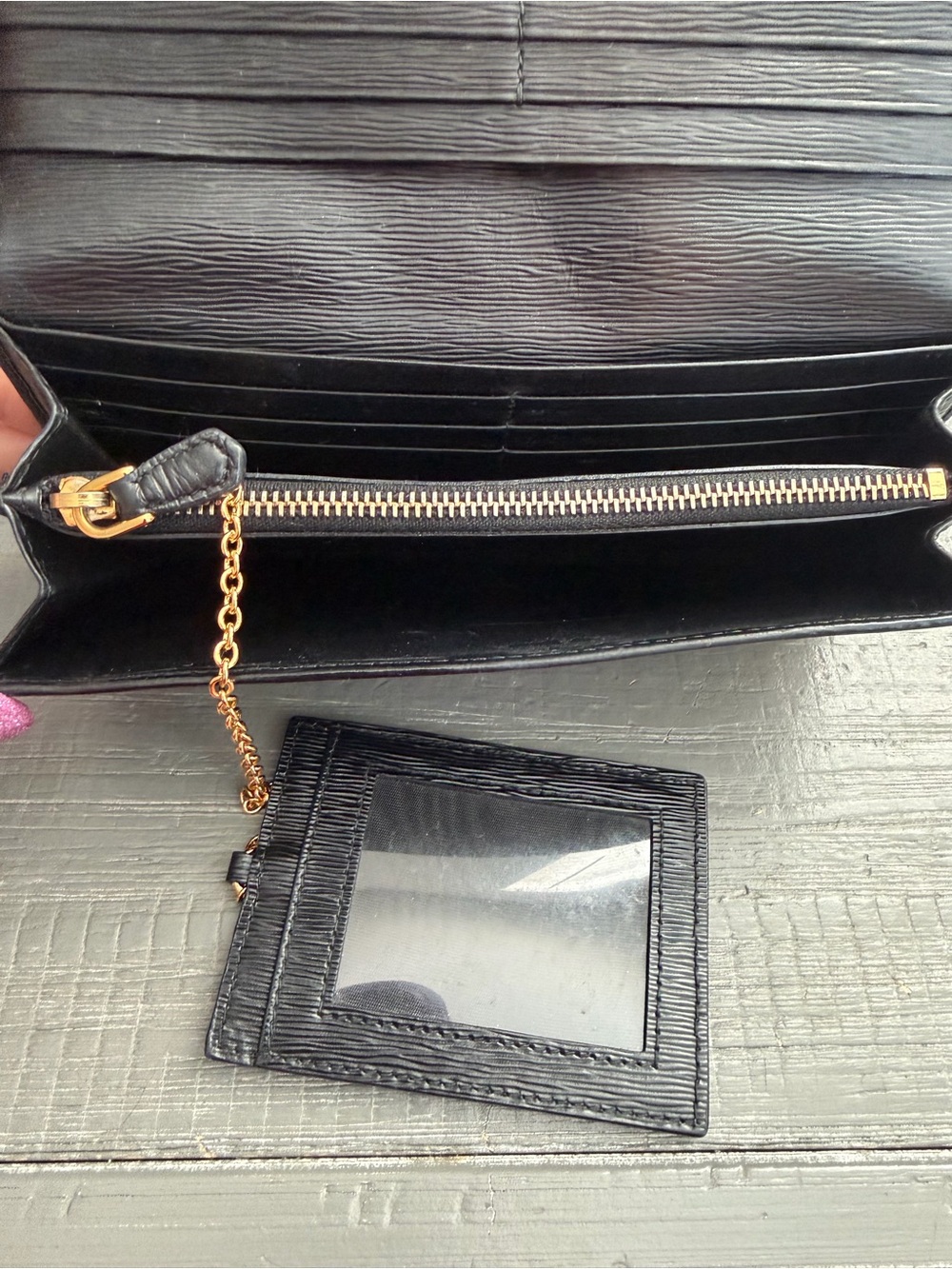 Prada Black Saffiano Leather Continental Wallet with Card ID Holder - Picture 3 of 12
